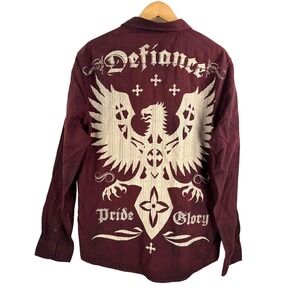 Eighty Eight Mens Long Sleeve button‎ shirt Goth Medieval biker sz XL